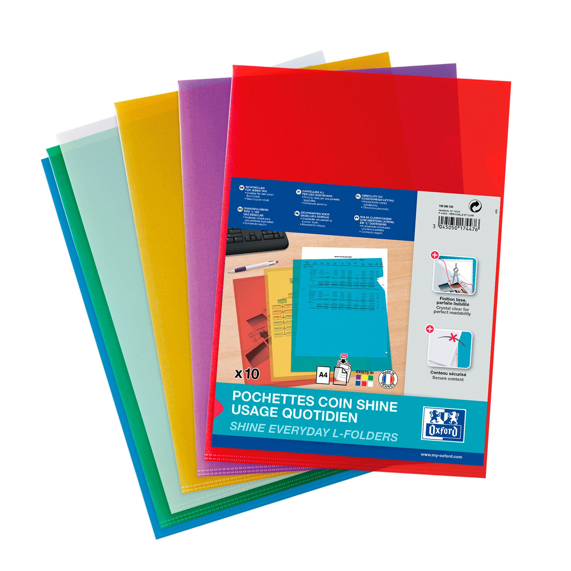 Lot de 30 Pochette Plastique A4,Pochette Document A4,Pochettes