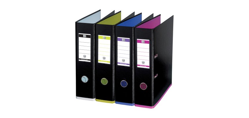 Classeur à levier plastifié OXFORD MyCoulour A4 maxi - Dos 8 cm couleurs assorties