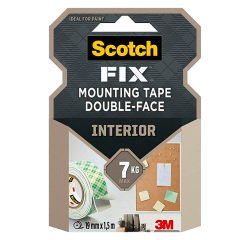 Ruban double face de fixation Scotch® - Largeur 19 mm x longueur 1,5 m