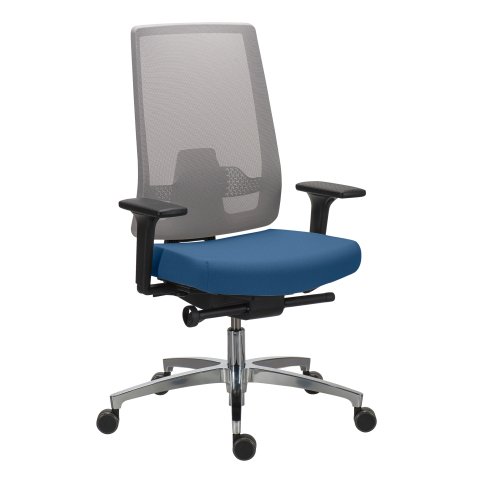 Silla de oficina ergonómica Walter azul respaldo de malla