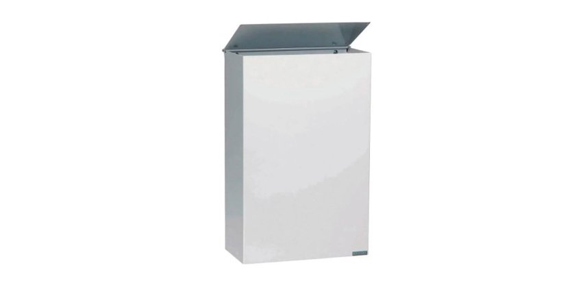 Poubelle murale 10 litres rectangle à couvercle Blanka Rossignol, blanche