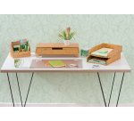 Multipot et organiseur de bureau Cep Silva Bambou 5 compartiments