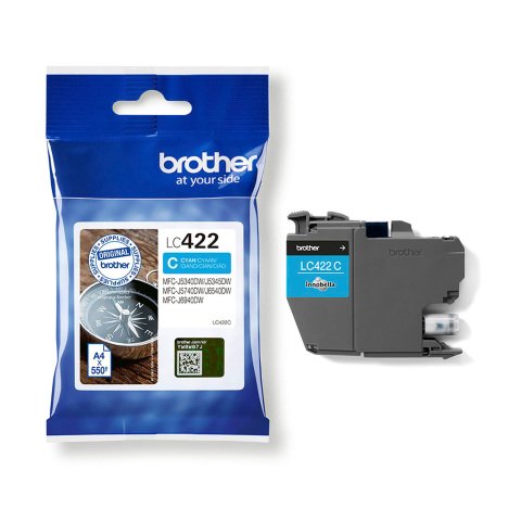 Brother LC422 cartucho original cian capacidad estánar (550 páginas)