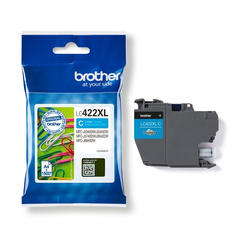 Cartridge Brother LC422XL hoge capaciteit afzonderlijke kleuren voor inkjetprinter