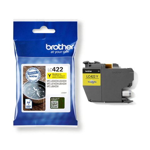 Brother LC422 cartucho original amarillo capacidad estánar (550 páginas)