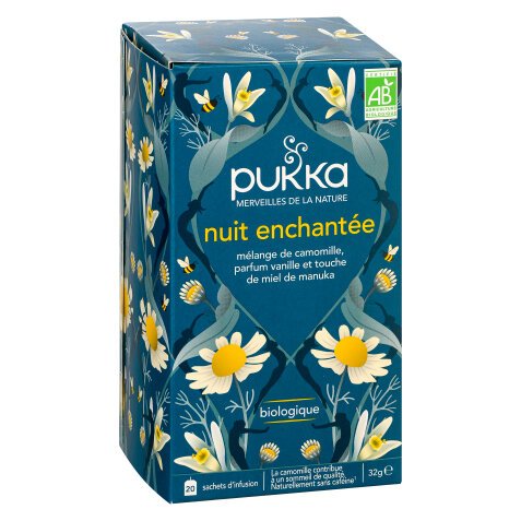 Infusion camomille, vanille et miel de Manuka Bio Pukka - Boîte de 20 sachets