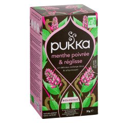 Infusion menthe poivrée et réglisse Bio Pukka - Boîte de 20 sachets