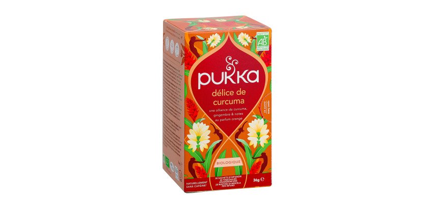 Infusion curcuma tonique Bio Pukka - Boîte de 20 sachets