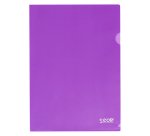 Chemise coin plastique Seco A4 polypropylène 12/100e couleurs assorties - Paquet de 25