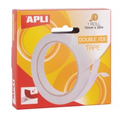 Cinta doble cara Apli  15 mm x 20 m
