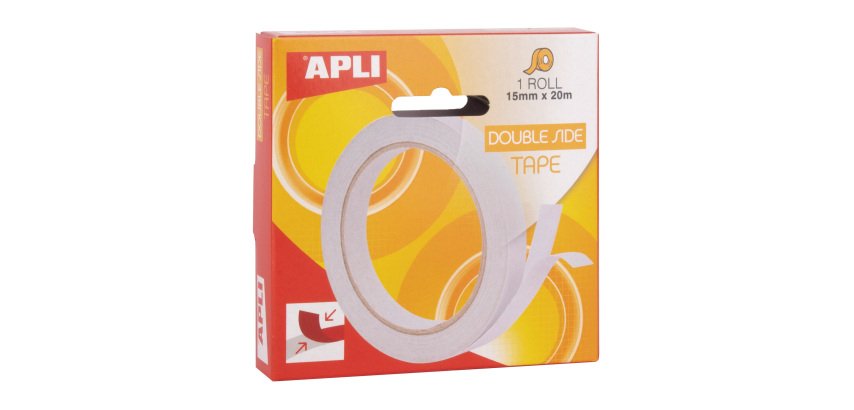 Cinta doble cara Apli  15 mm x 20 m