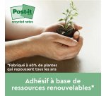 Pack 12 blocs z-notes jaunes recyclées Post-It 76 x 76 mm + distributeur offert