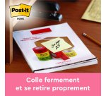 Notes repositionnables jaune ligné Post-it 76 x 127 mm - bloc de 100 feuilles