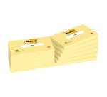 Notes repositionnables jaune ligné Post-it 76 x 127 mm - bloc de 100 feuilles