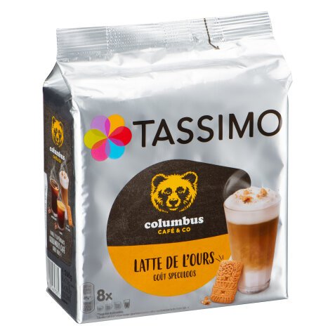 Capsules de café Tassimo Columbus Latte de l'ours - Paquet de 8