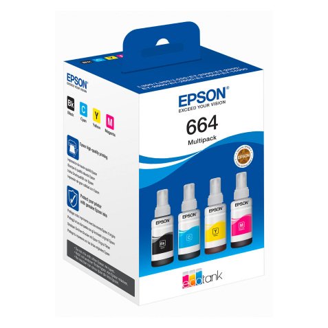 Pack 4 bouteilles encre couleurs 664 EPSON ecotank