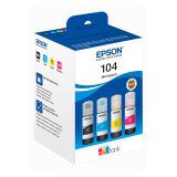 Epson 104 Ecotank Pack 4 cartuchos originales negro + 3 colores separados (7500 + 3x6000 páginas)