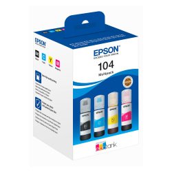 Pack 4 bouteilles encre couleurs 104 EPSON ecotank