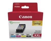 Canon CLI 581 XXL Pack 4 cartuchos originales muy alta capacidad negro + 3 colores