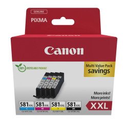 Canon CLI 581 XXL Pack 4 cartuchos originales muy alta capacidad negro + 3 colores