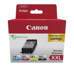 Canon Pack CLI 581 XXL cartouche haute capacité 4 couleurs pour imprimante jet d'encre