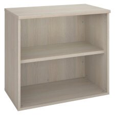 Low bookcase ECLA H 73 x W 80 cm wood finish in grey oak