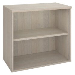 Low bookcase ECLA H 73 x W 80 cm wood finish in grey oak