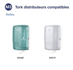 Tork Reflex™ Papier d'Essuyage Plus blanc M3, multi-usages 200 feuilles - Colis de 9