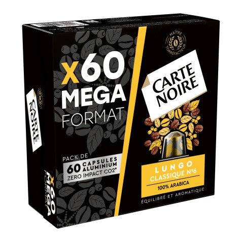 Koffiecapsules Carte Noire Lungo Klassiek nr. 6 - doos van 60 stuks