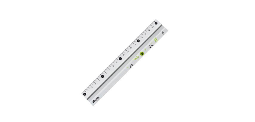 Flaches Aluminiumlineal Wonday 20 cm