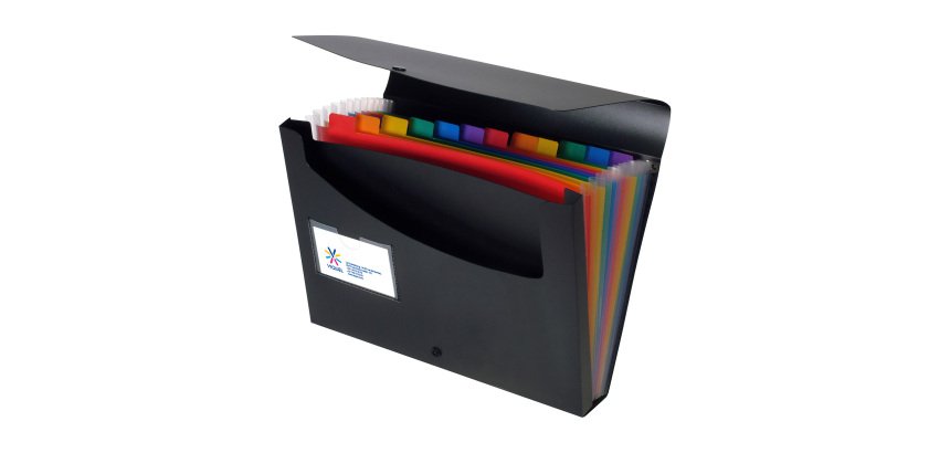 Trieur valisette plastique  à soufflet Viquel Rainbow Class 12 divisions