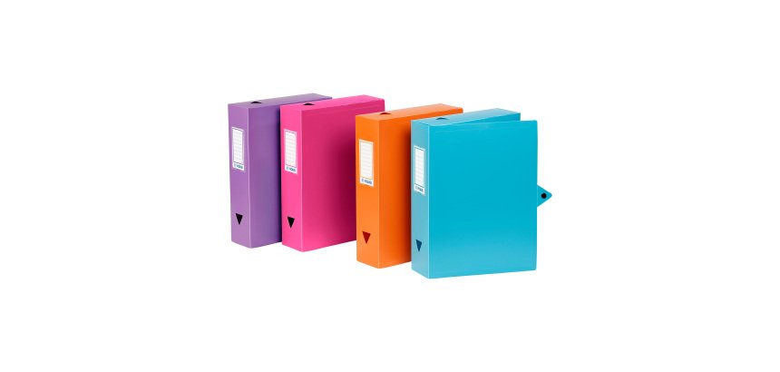 Boîte de classement plastique  Essentiel Recycle Viquel dos 8 cm couleurs tendance