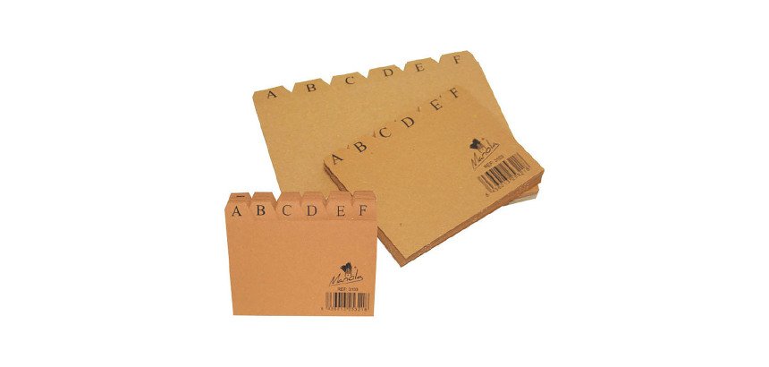 Índice alfabético de cartón Nº4 125 x 200 mm color marrón