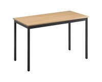 Bureautafel multifunctioneel ecologisch lichte eik 120 x 60 cm zwart onderstel