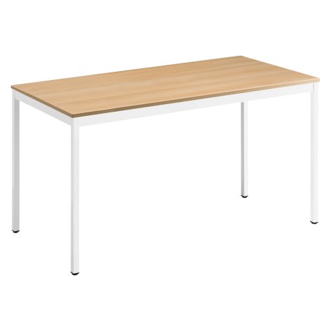 Mesa multiuso Eco roble claro An 140 x Fon 70 cm patas blancas