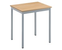 Multifunctional desk eco light oak 70 x 60 cm aluminum undercarriage