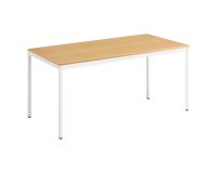 Table multi-usages hêtre L 160 x P 80 cm - Éco - piétement blanc