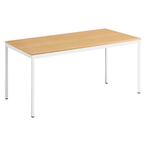 Mesa multiuso Eco 160 x 80 cm. Tablero Haya con patas color blanco