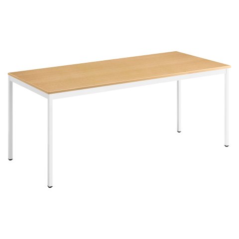 Mesa multiuso Eco 180 x 80 cm. Tablero Haya con patas blancas