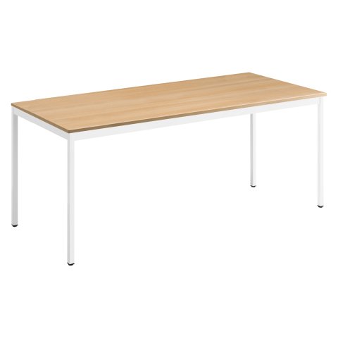 Mesa multiuso Eco roble claro An 180 x Fon 80 cm patas blancas