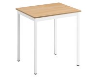 Table de bureau Multi-usage Éco chêne clair 70 x 60 cm piètement blanc