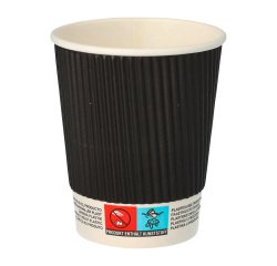 Vaso de cartón Ripple Togo negro - 20 cl - Lote de 100