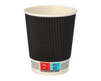 Gobelet en carton Ripple Togo noir - 20 cl - Lot de 100