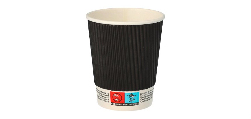 Gobelet en carton Ripple Togo noir - 20 cl - Lot de 100