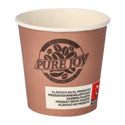 Gobelet en carton Pure Joy marron - 10 cl - Lot de 80