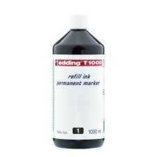 Tinta rotulador permanente edding t-1000 negro frasco de 1 litro