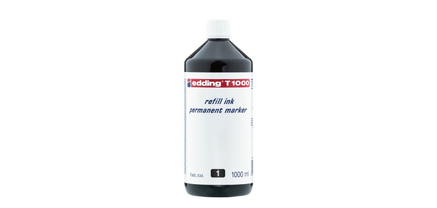 Tinta rotulador permanente edding t-1000 negro frasco de 1 litro