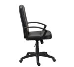 Fauteuil de bureau Harry simili cuir noir - dossier haut accoudoirs - mécanisme Basculant centré - pieds noir