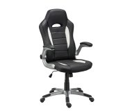 Office gaming chair NIGEL faux leather - with armrests, headrest and lumbar support - Central tilting mechanism - Aluminum legs