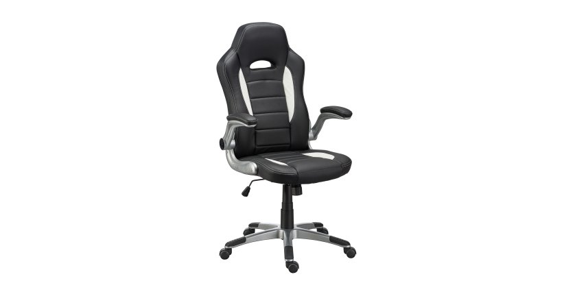 Sedia gaming Nigel in tessuto effetto pelle con braccioli 1D, poggiatesta e supporto lombare base in alluminio